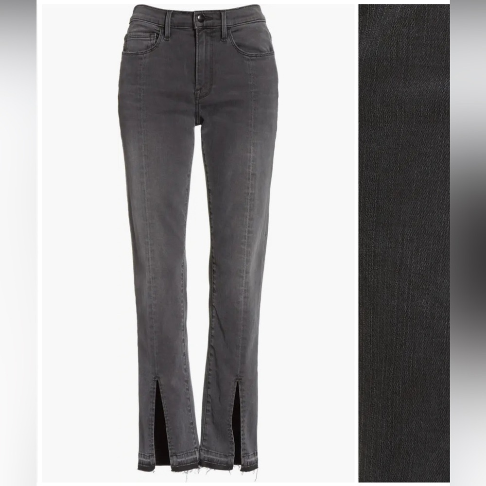 Frame Denim Le Nouveau Straight Split Hem Jeans in Woodland Wash